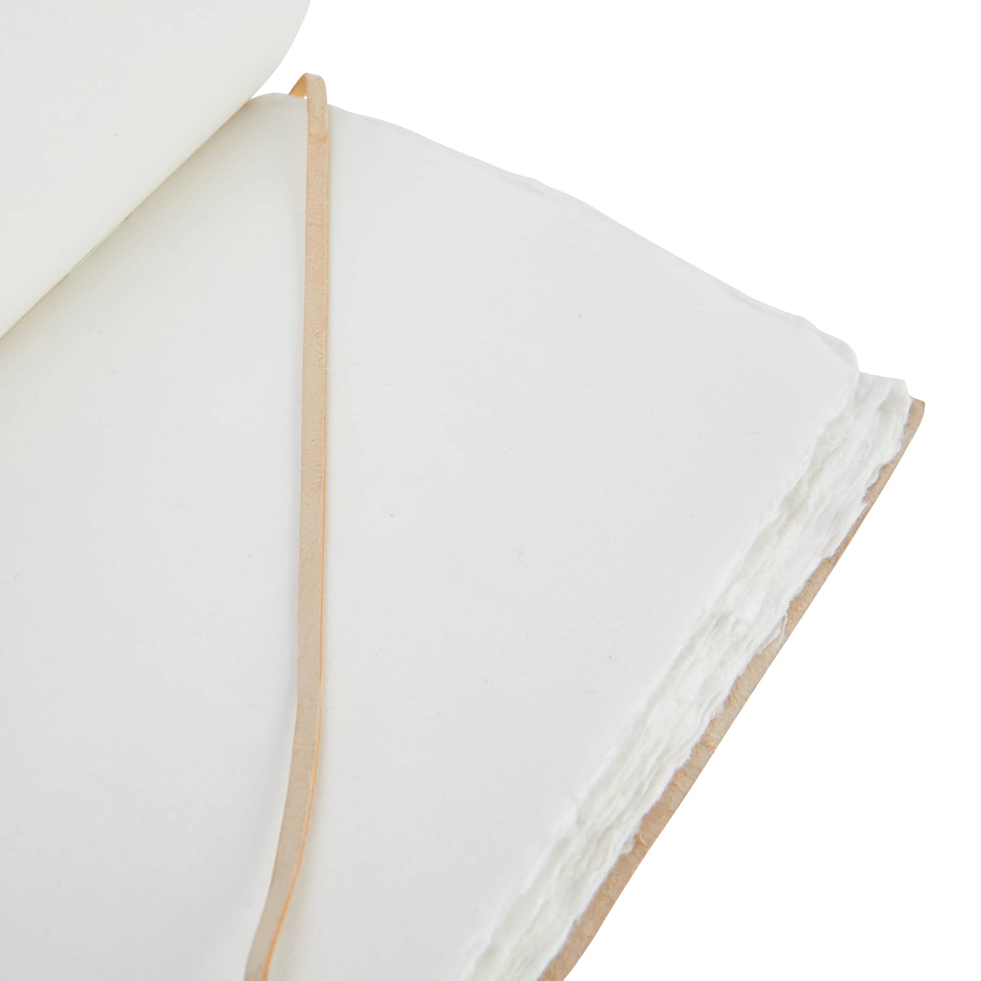 Hello Honey® Tan Embossed Leaf Leather Bound Journal with Bookmark